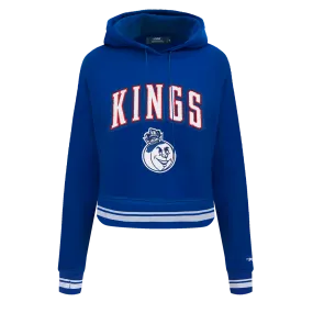 NBA SACRAMENTO KINGS CITY EDITION 24-25 WOMEN'S RIB FLC CROPPED PO HOO (DODGER BLUE)