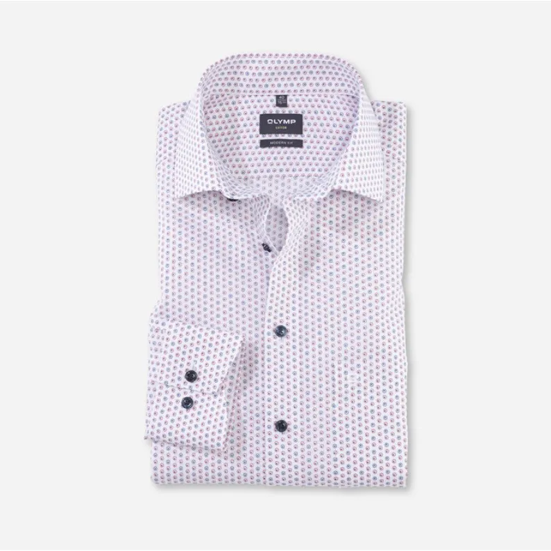 Olymp Luxor Modern Fit Egyptian Cotton Shirt 1271 Circle Dot