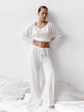 Round Neckline Long Sleeve Pajama Set