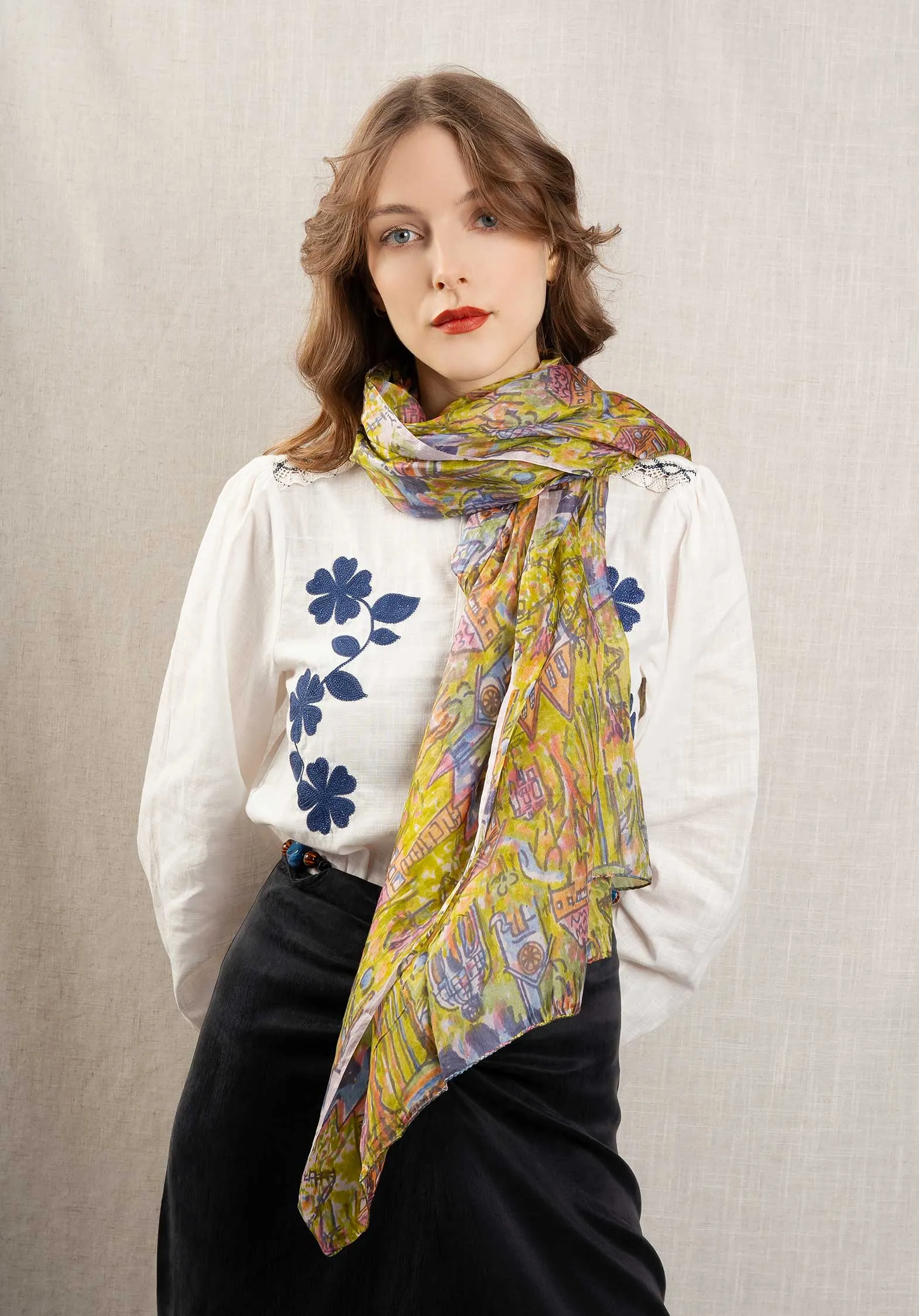 Scarf 64650 Silk Scarf Xiwikj-S-World