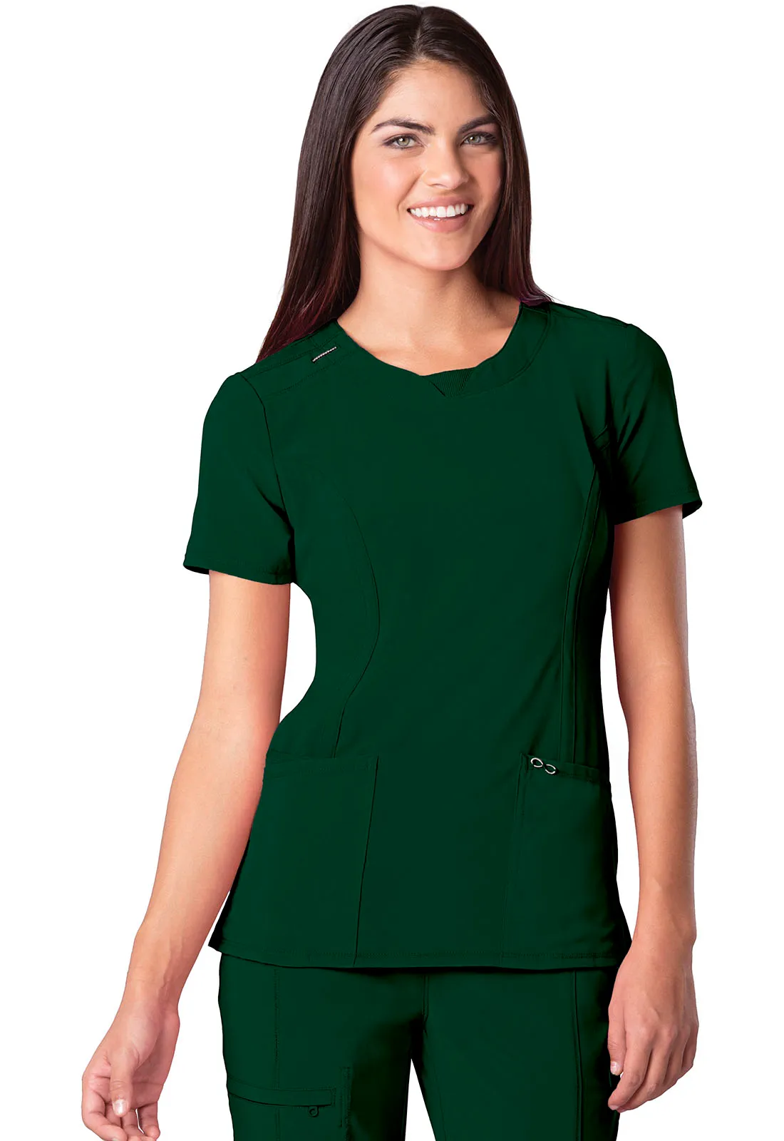 Scrub Top - Cherokee Infinity Women's Round Neck Top - Hunter Green, 2624A