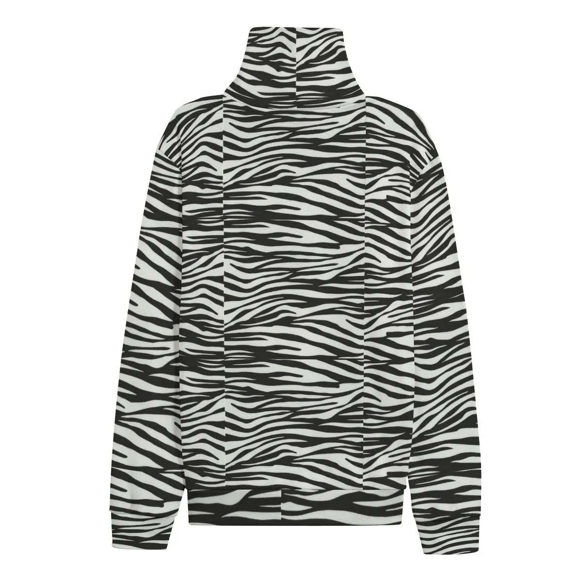 Sixty Eight 93 Logo White & Black OG Zebra Unisex Turtleneck Knitted Fleece Sweater