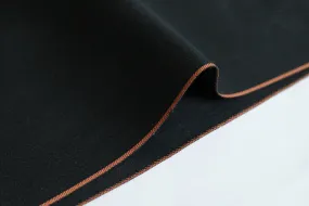 SMOOTH DOUBLE BLACK SELVEDGE DENIM BURNT ORANGE ID