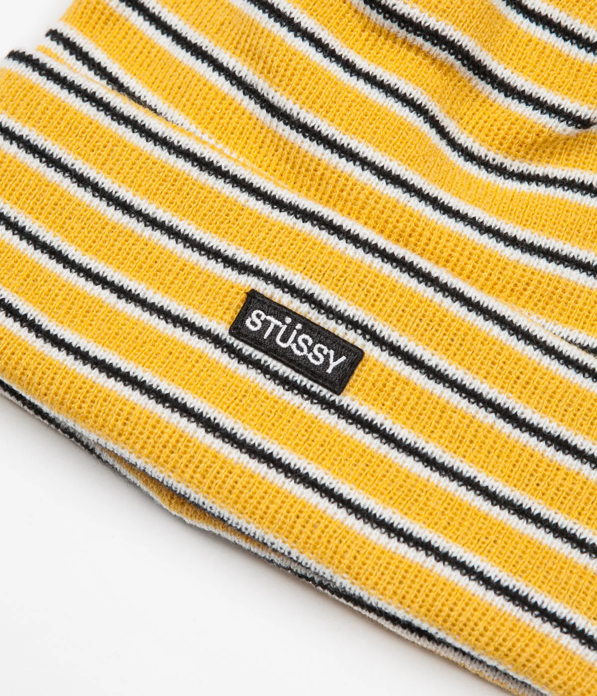 Stussy Striped Cuff Beanie - Yellow