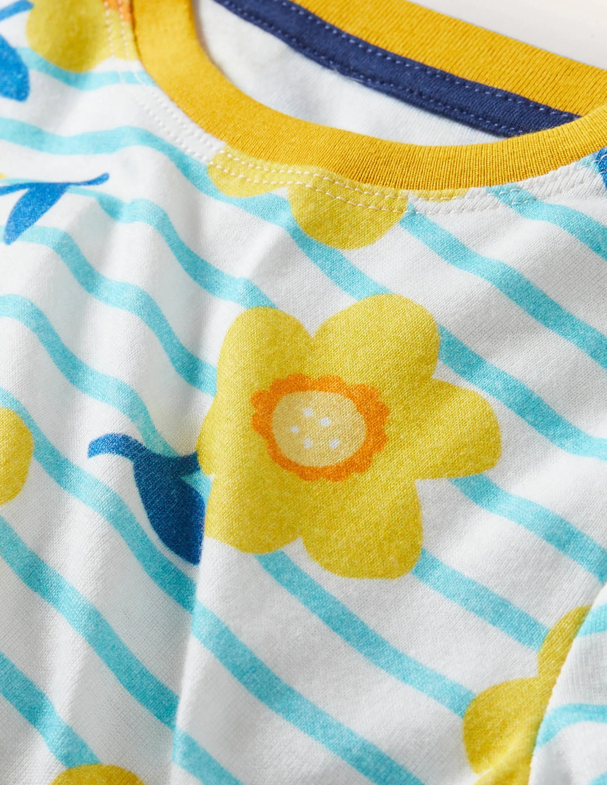 Twin Pack Snug Short Pyjamas-Aqua Blue Daffodil