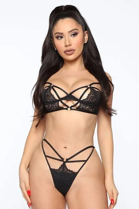 Two-piece sexy underwear lace temptation