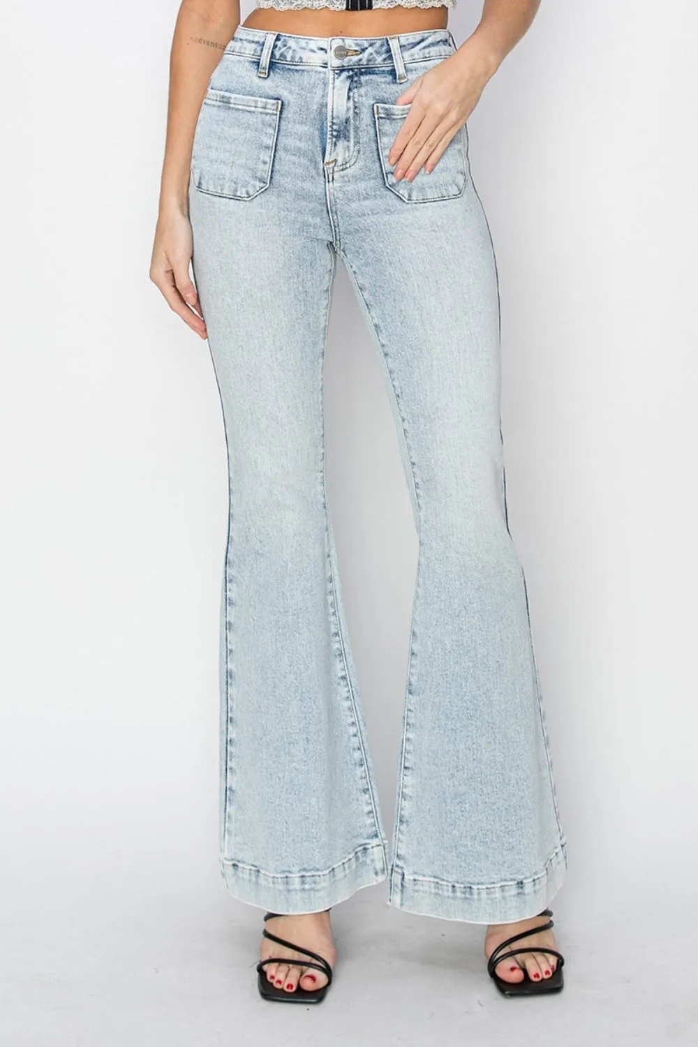 Vera High Rise Front Patch Pocket Flare Jeans