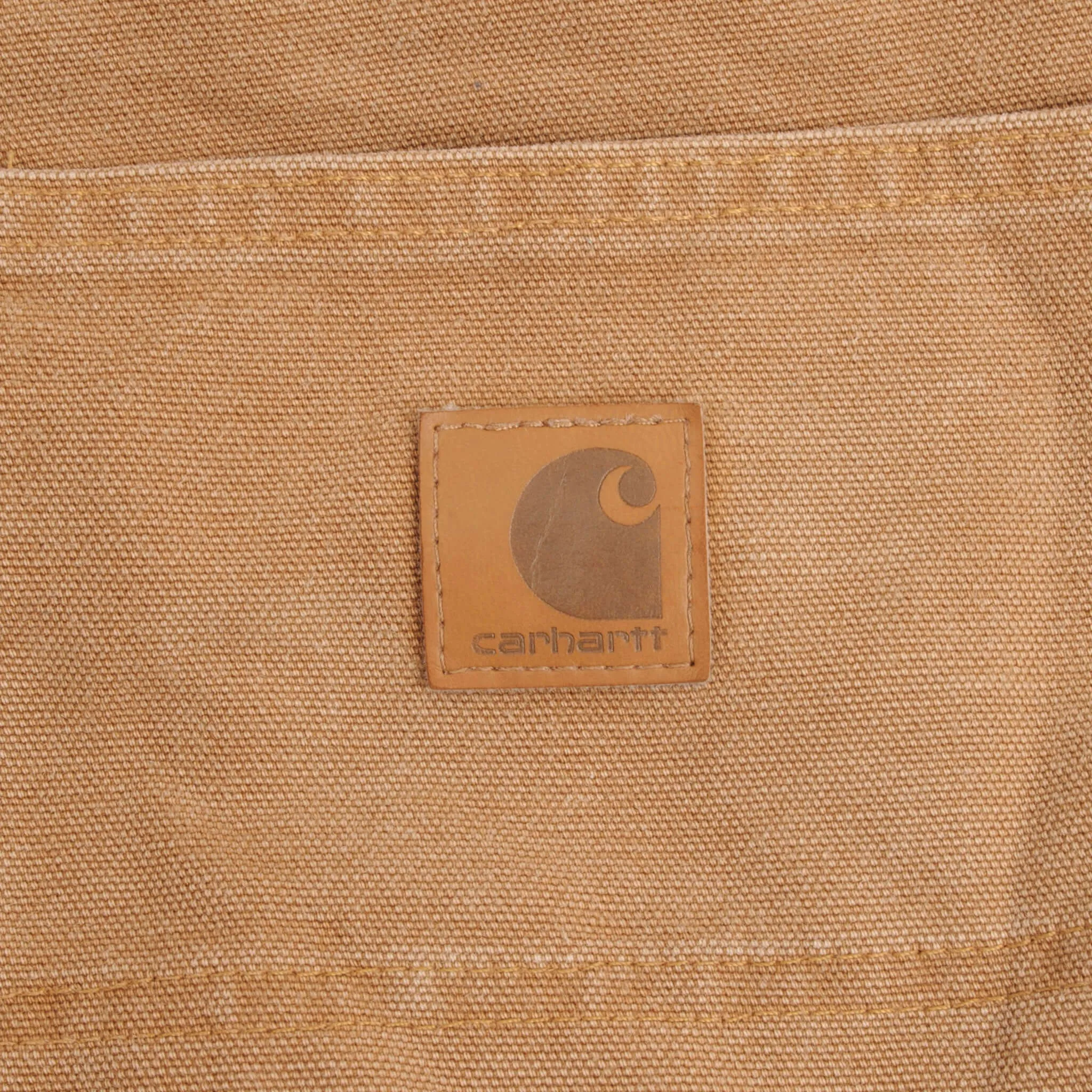 VINTAGE CARHARTT CARPENTER FLANNEL LINED SANDSTONE PANTS SIZE 32X32