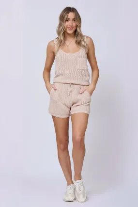 Vintage Havana Open Crochet Romper