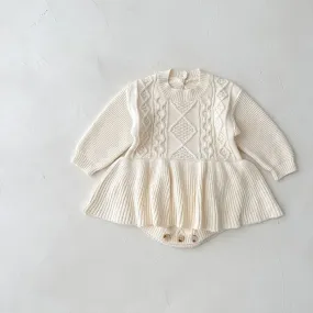 Vintage Knit Ruffle Baby Bodysuit