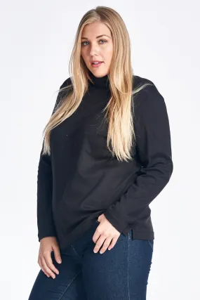 Women's Plus Size Long Sleeve Turtleneck Top