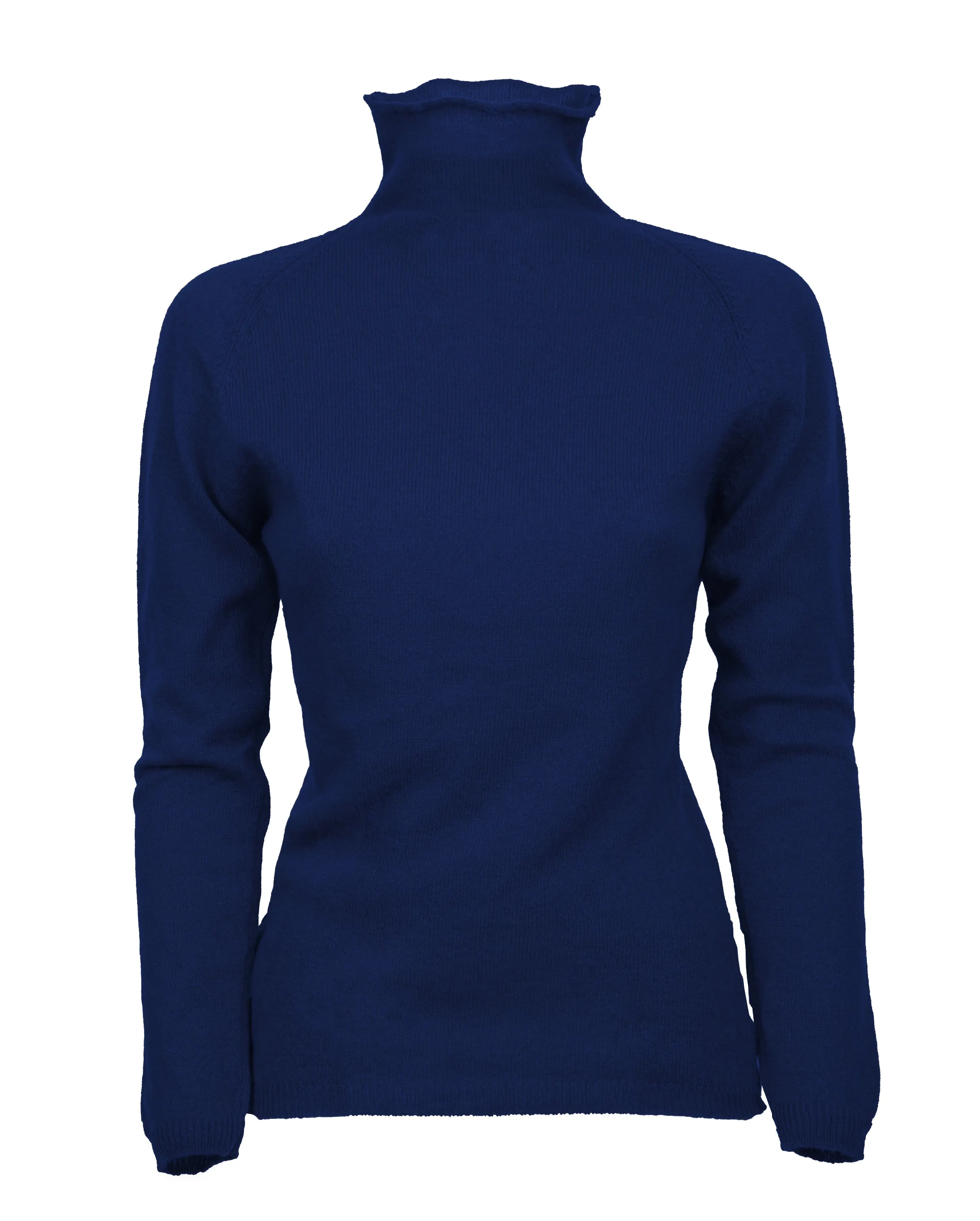 Women's Ultralight Cashmere Raglan Turtleneck Melange Blue