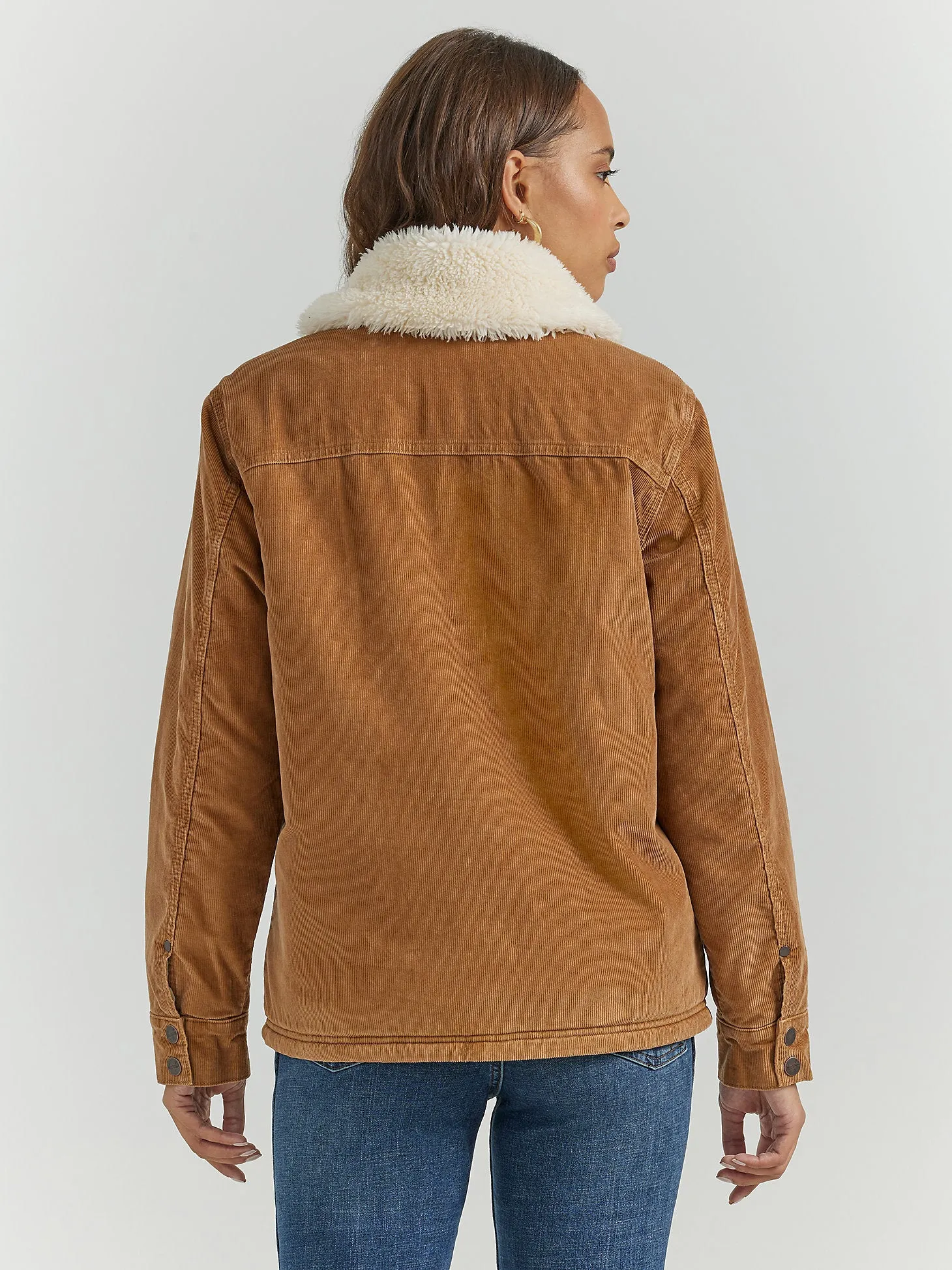 Women's Western Sherpa Lined Corduroy Wrange Coat - Tan